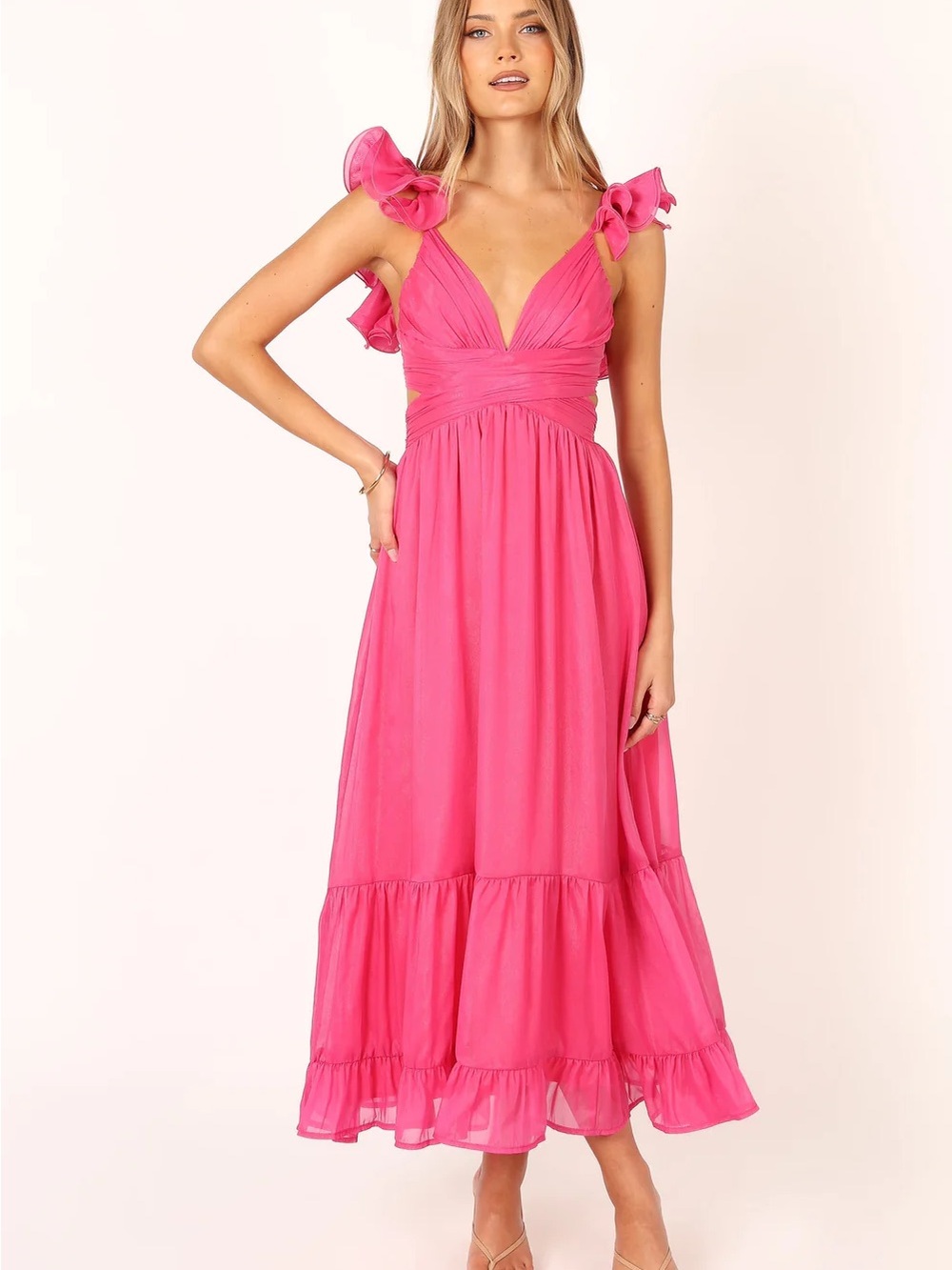 Petal & Pup bonito Hot Pink Ruffle Tie Dress